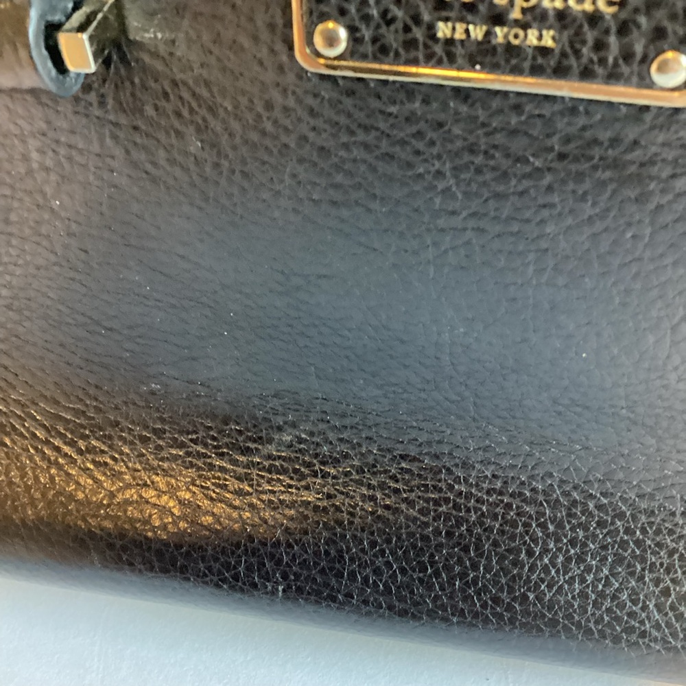 Kate Spade Kay Street Small Felix Satchel Black Pebbled Leather Suede Trim Bag - Picture 3 of 15